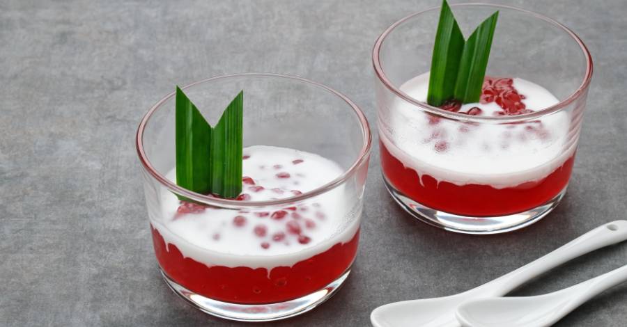 Sagu de Vinho Tinto com Creme Ingles